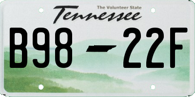 TN license plate B9822F