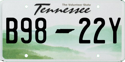 TN license plate B9822Y