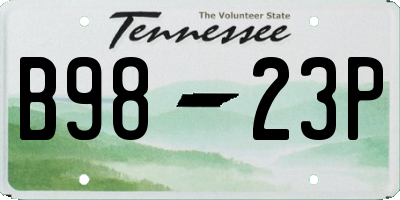 TN license plate B9823P