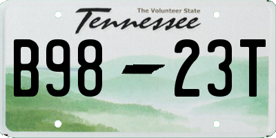 TN license plate B9823T
