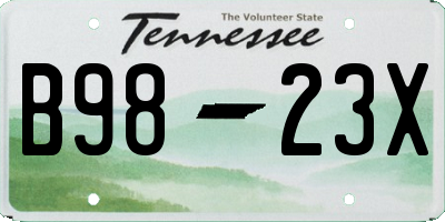 TN license plate B9823X