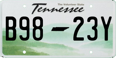 TN license plate B9823Y
