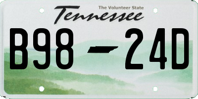 TN license plate B9824D