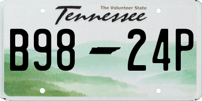 TN license plate B9824P