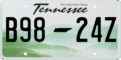 TN license plate B9824Z