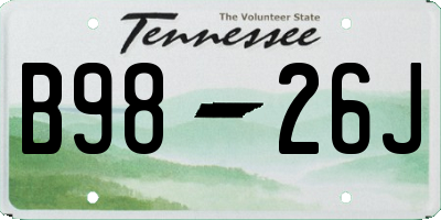 TN license plate B9826J