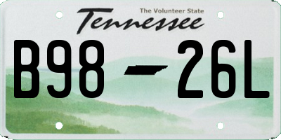 TN license plate B9826L