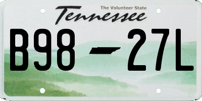 TN license plate B9827L