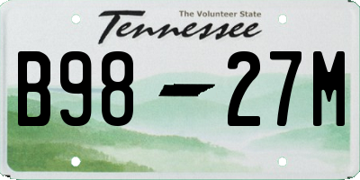 TN license plate B9827M