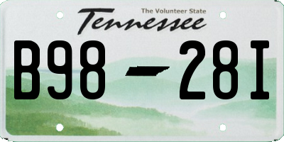 TN license plate B9828I