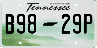 TN license plate B9829P