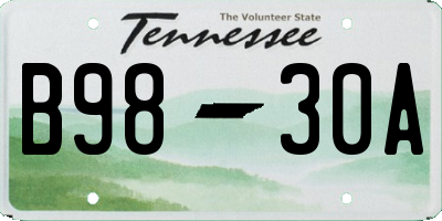 TN license plate B9830A