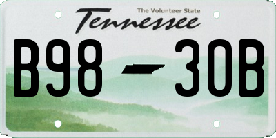 TN license plate B9830B