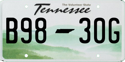 TN license plate B9830G