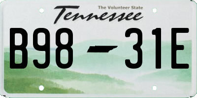 TN license plate B9831E