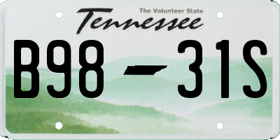 TN license plate B9831S