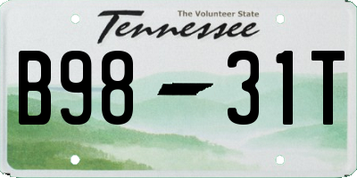 TN license plate B9831T