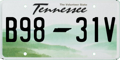 TN license plate B9831V
