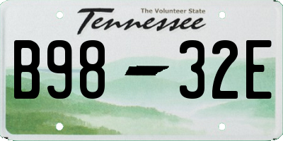 TN license plate B9832E