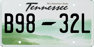 TN license plate B9832L