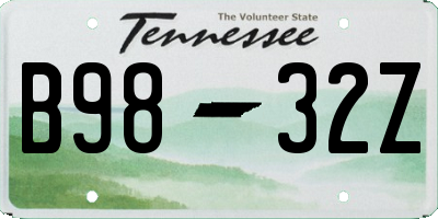 TN license plate B9832Z