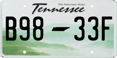 TN license plate B9833F
