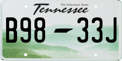 TN license plate B9833J