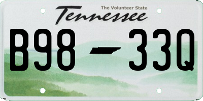 TN license plate B9833Q