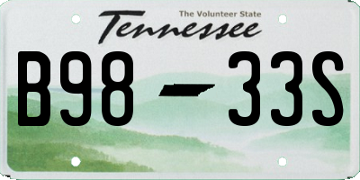 TN license plate B9833S