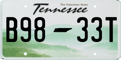 TN license plate B9833T