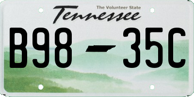 TN license plate B9835C