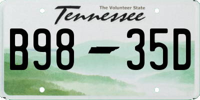 TN license plate B9835D