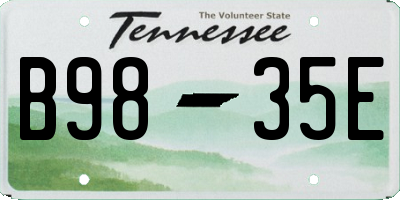TN license plate B9835E
