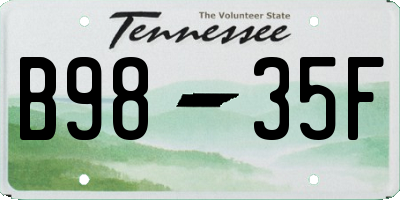 TN license plate B9835F