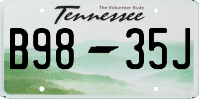 TN license plate B9835J