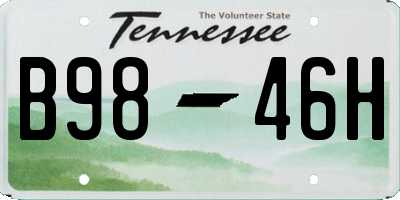 TN license plate B9846H