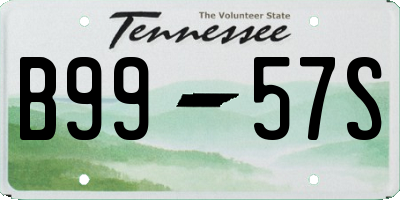 TN license plate B9957S