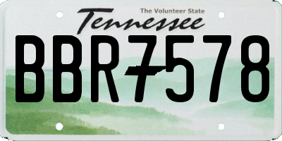 TN license plate BBR7578