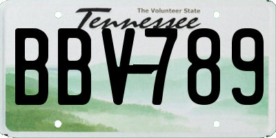 TN license plate BBV789