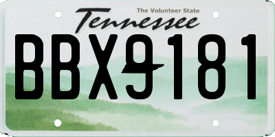 TN license plate BBX9181