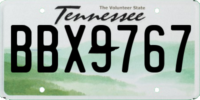 TN license plate BBX9767