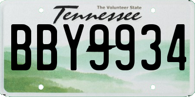 TN license plate BBY9934