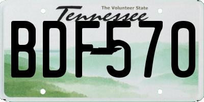 TN license plate BDF570