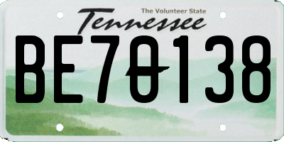 TN license plate BE70138