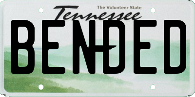 TN license plate BENDED