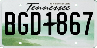 TN license plate BGD1867