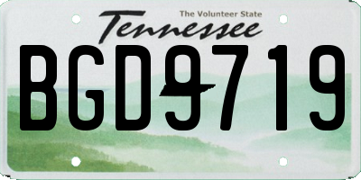 TN license plate BGD9719