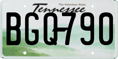 TN license plate BGQ790