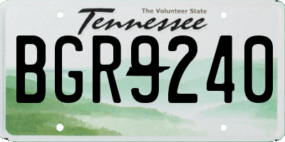 TN license plate BGR9240