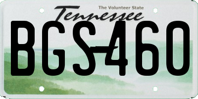 TN license plate BGS460